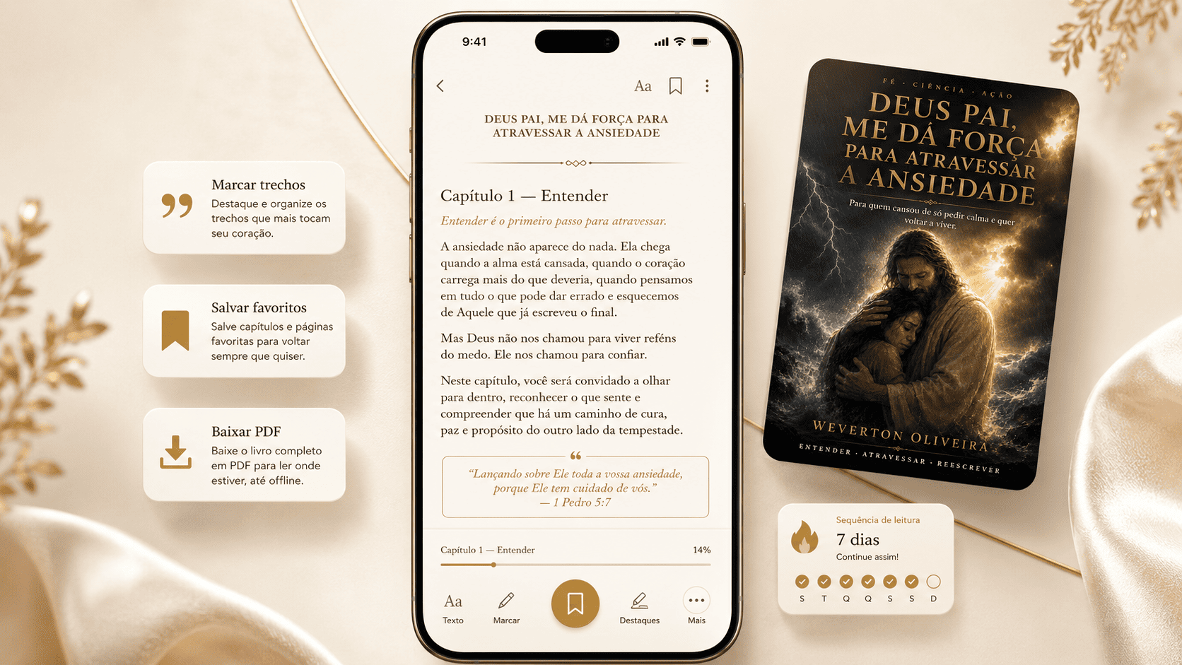 Mockup premium do aplicativo de leitura do aplicativo